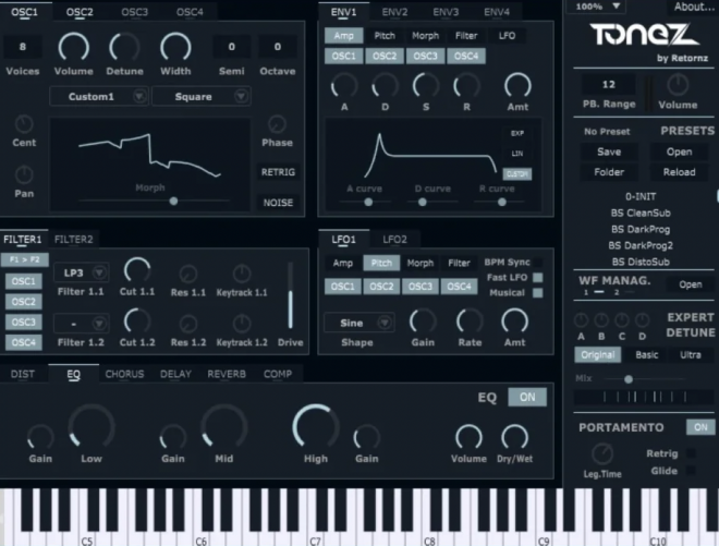Retornz ToneZ V2, el nuevo sintetizador gratuito para macOS, Linux y Windows