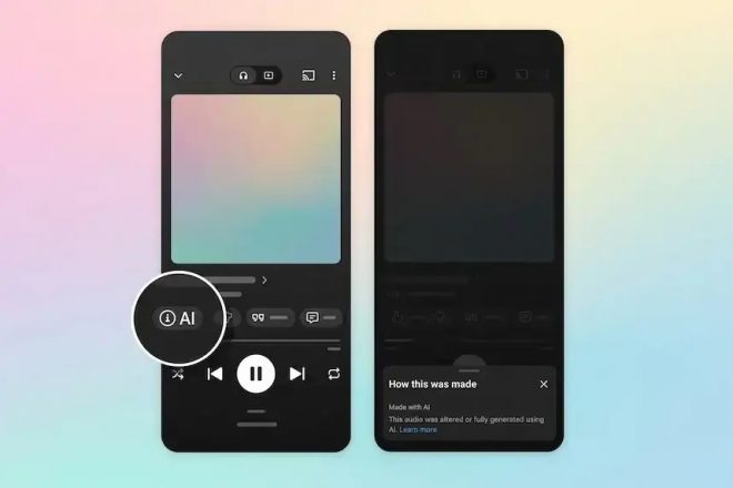 YouTube Music empieza a etiquetar las canciones creadas con inteligencia artificial